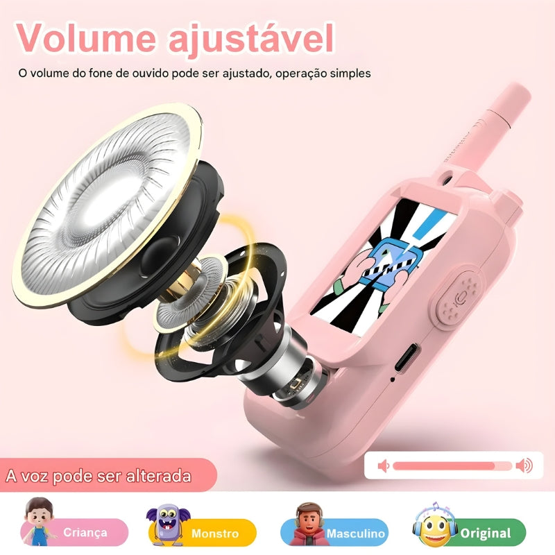 Walkie-Talkie com Vídeo Infantil Rosa