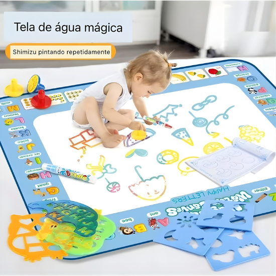 Tapete Mágico de Desenho com Água – Brinquedo Educativo Reutilizável para Crianças