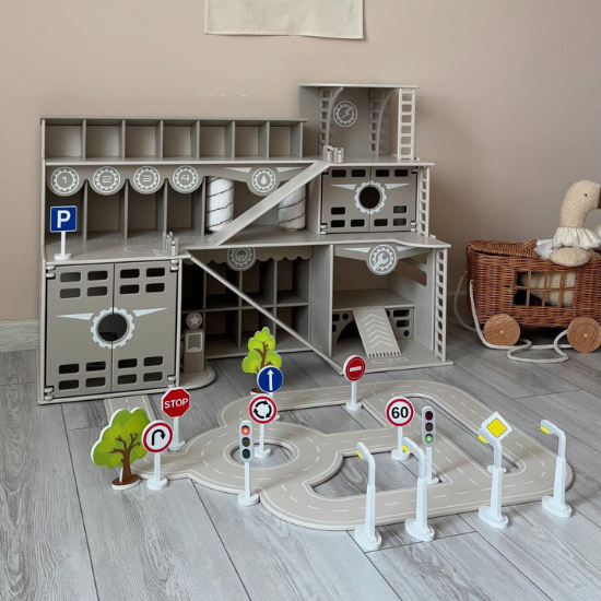 Garagem Educativa com Pista e Acessórios Infantis