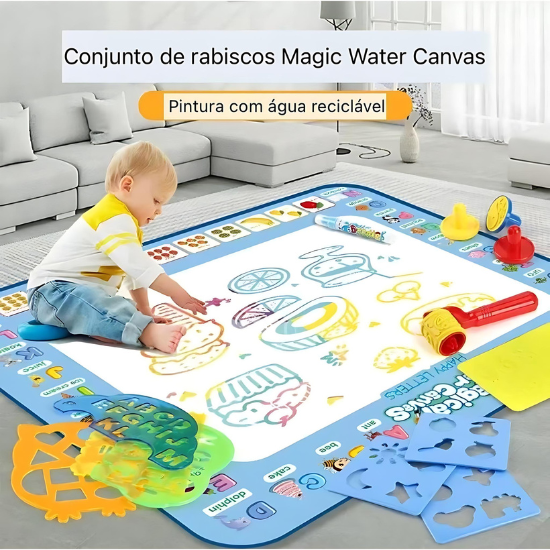 Tapete Mágico de Desenho com Água – Brinquedo Educativo Reutilizável para Crianças
