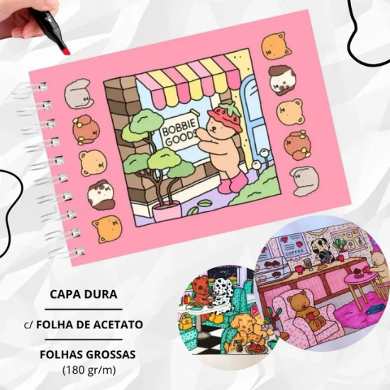 Kit Bobbie Goods Pro – 36 Canetas Dupla Ponta + Livro Artístico Exclusivo