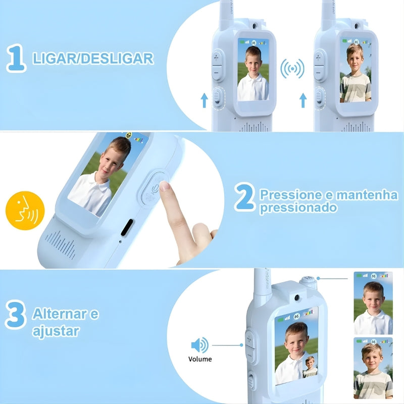 Walkie-Talkie com Vídeo Infantil Azul