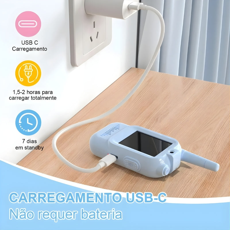 Walkie-Talkie com Vídeo Infantil Azul