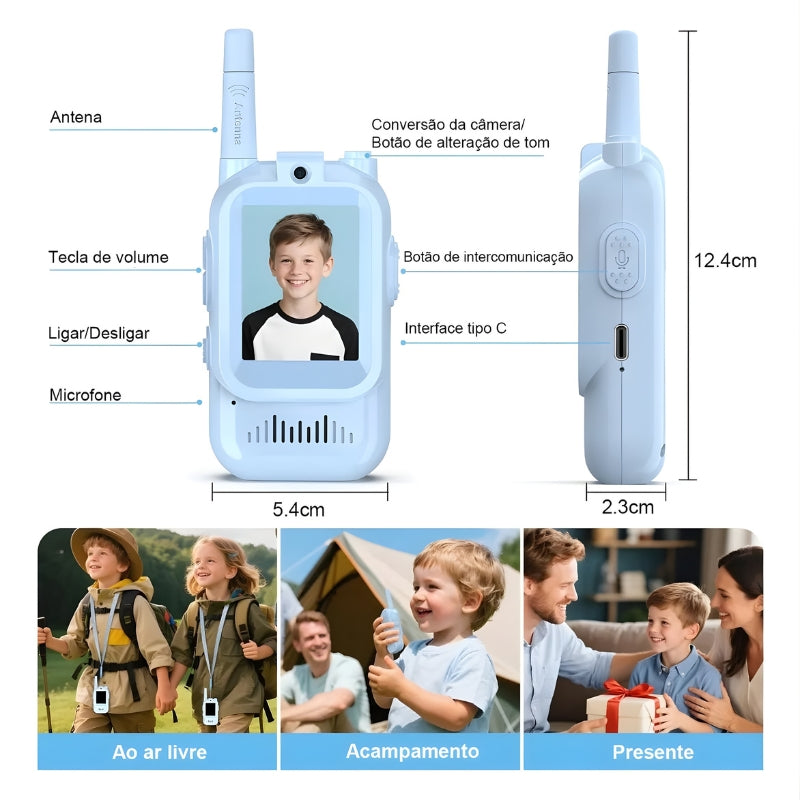 Walkie-Talkie com Vídeo Infantil Azul