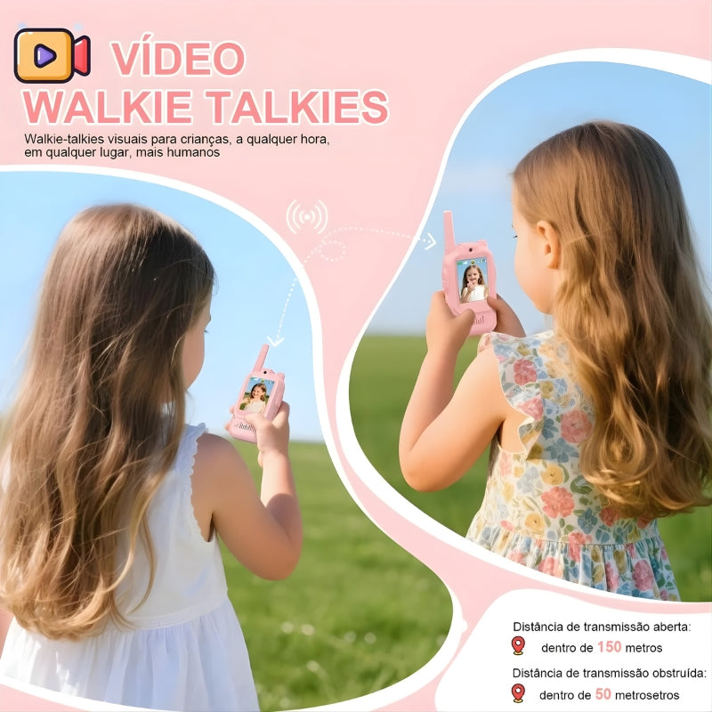 Walkie-Talkie com Vídeo Infantil Rosa