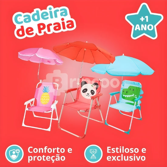 Cadeira de Praia Infantil com Guarda Sol