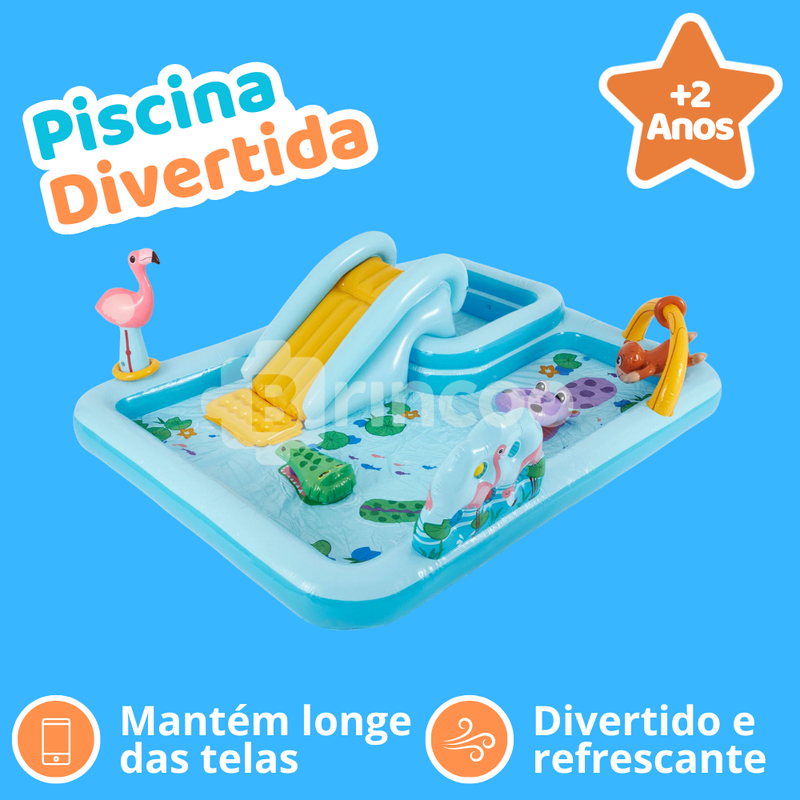 Piscina Divertida com Escorregador e Acessórios Exclusivos!