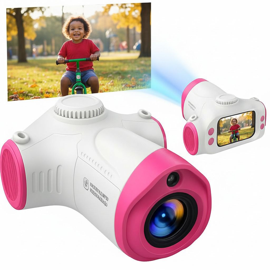 Câmera Digital Kids com Projetor Rosa