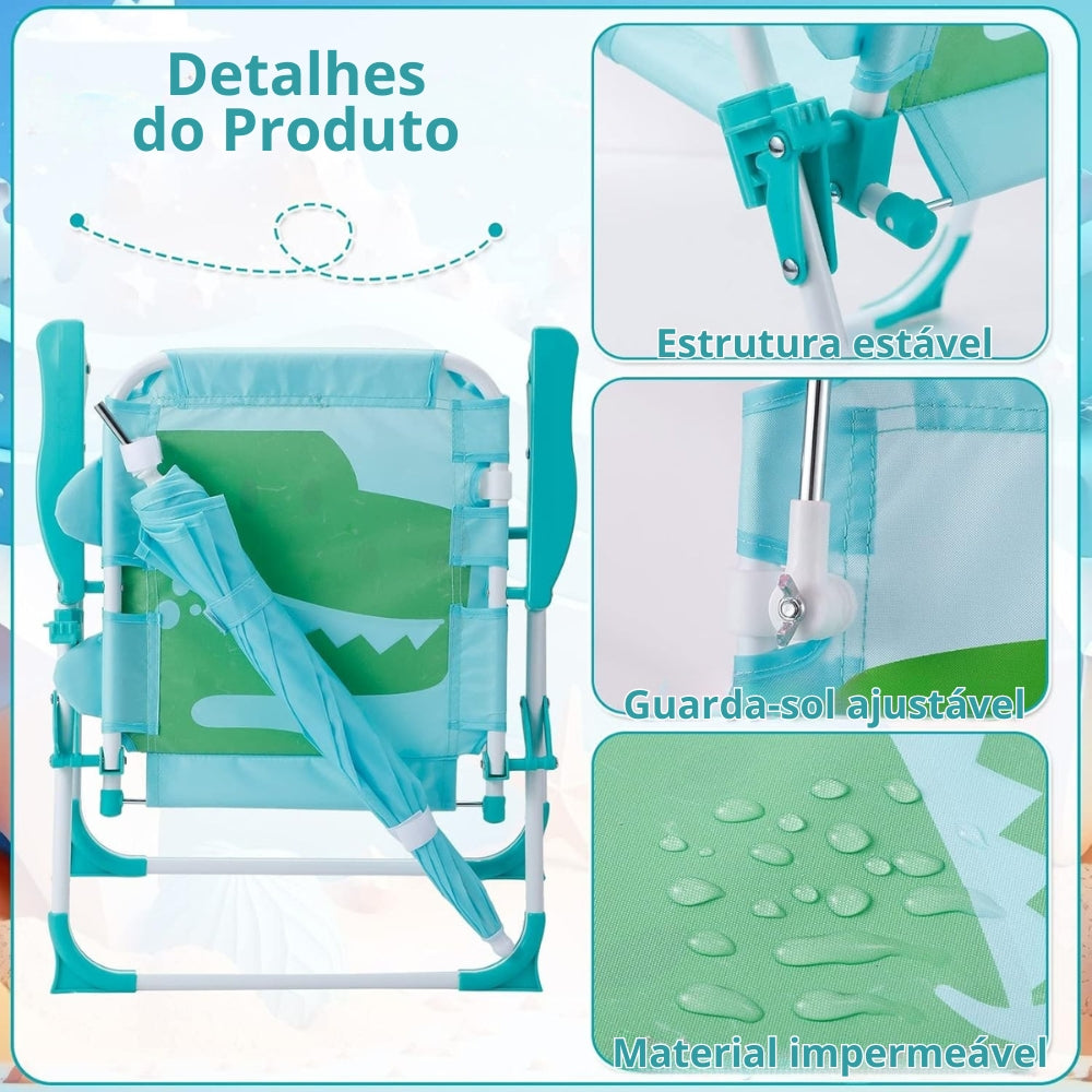Cadeira de Praia Infantil com Guarda Sol