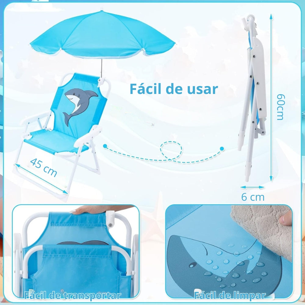 Cadeira de Praia Infantil com Guarda Sol
