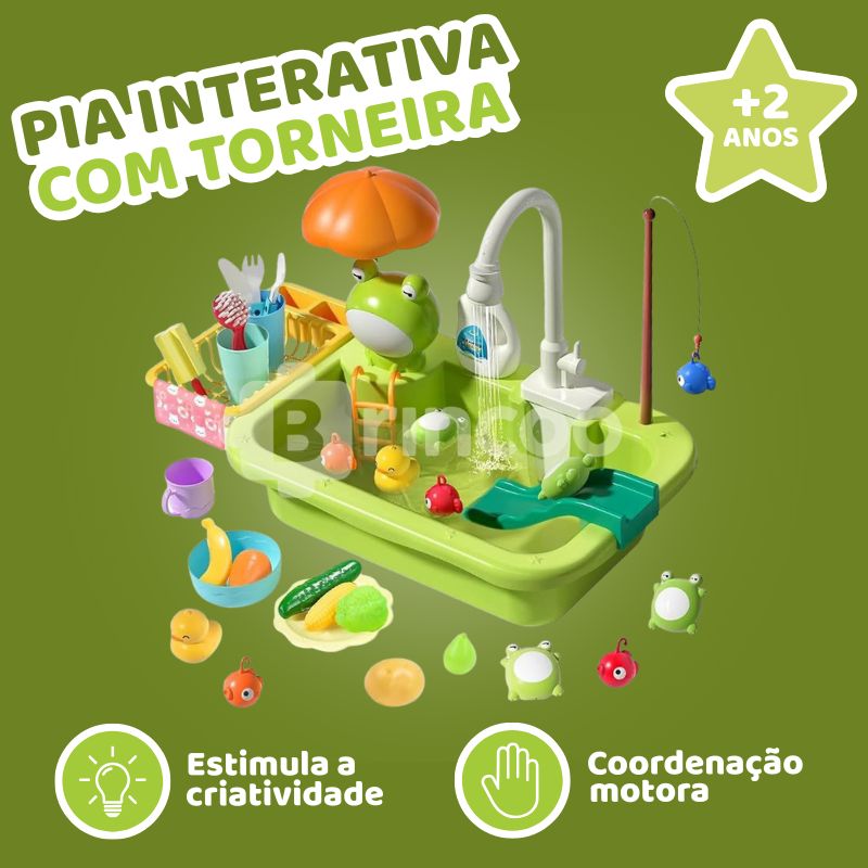 Pia Interativa com Torneira e Acessórios – Brincadeira com Água e Criatividade