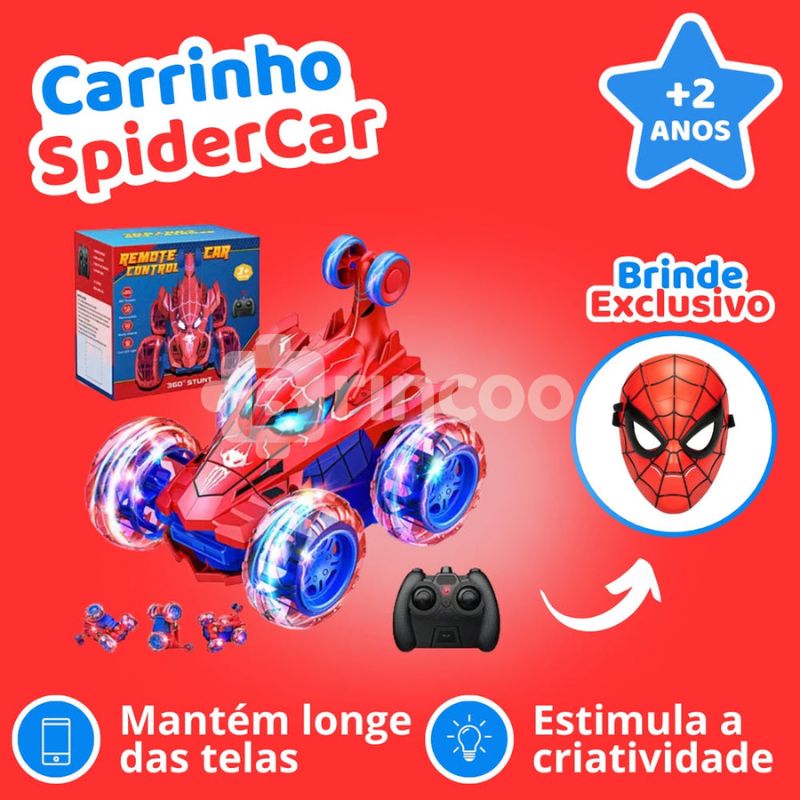 Carrinho de Controle Remoto SpiderCar + Máscara de Brinde!