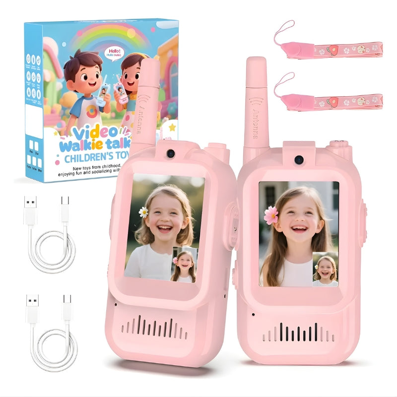 Walkie-Talkie com Vídeo Infantil Rosa