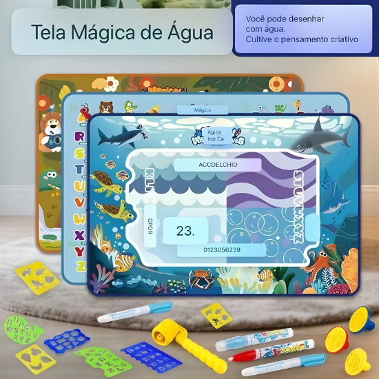 Tapete Mágico de Desenho com Água – Brinquedo Educativo Reutilizável para Crianças